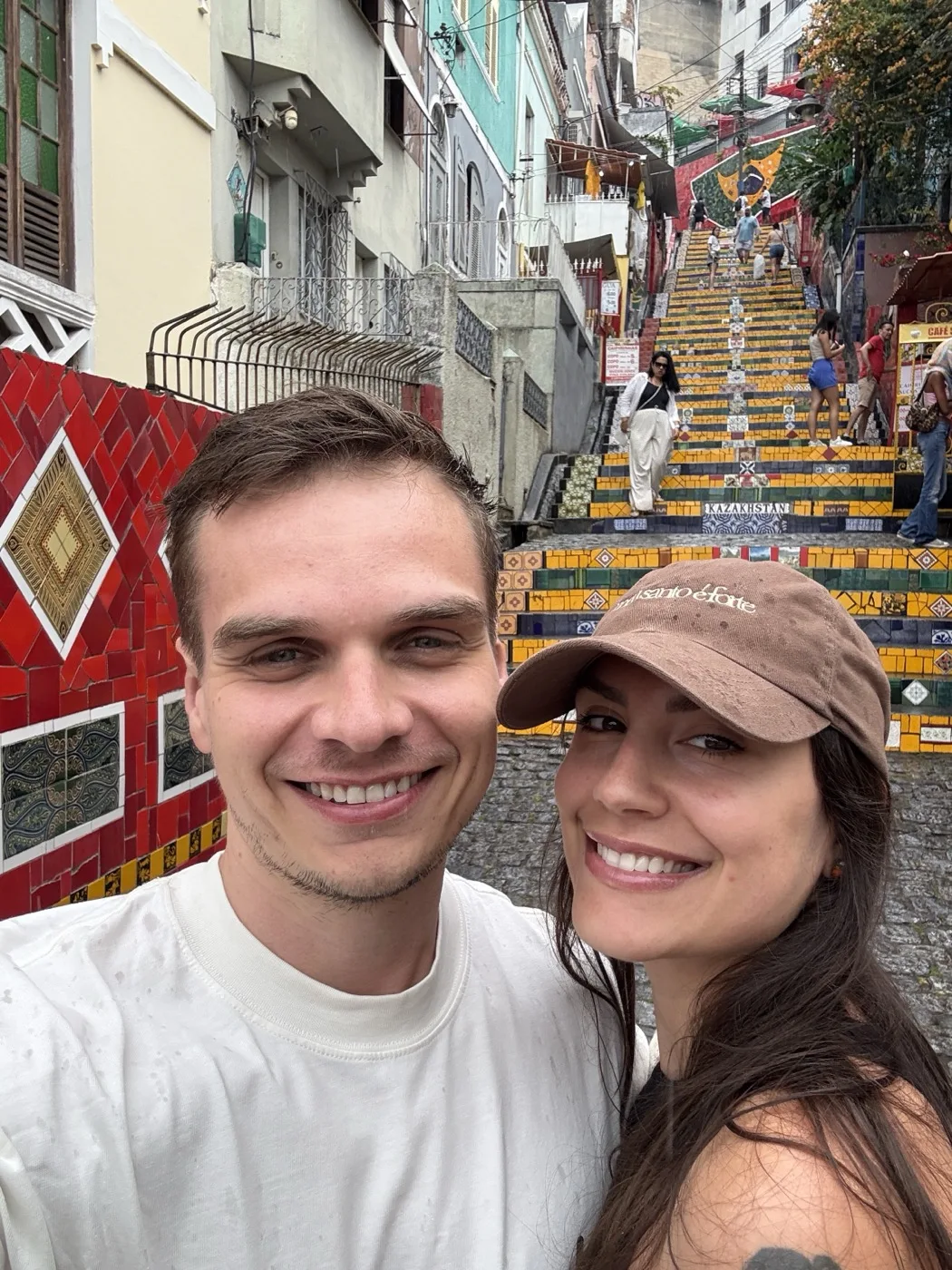 Selfie at the foot of the Escadaria Selarón